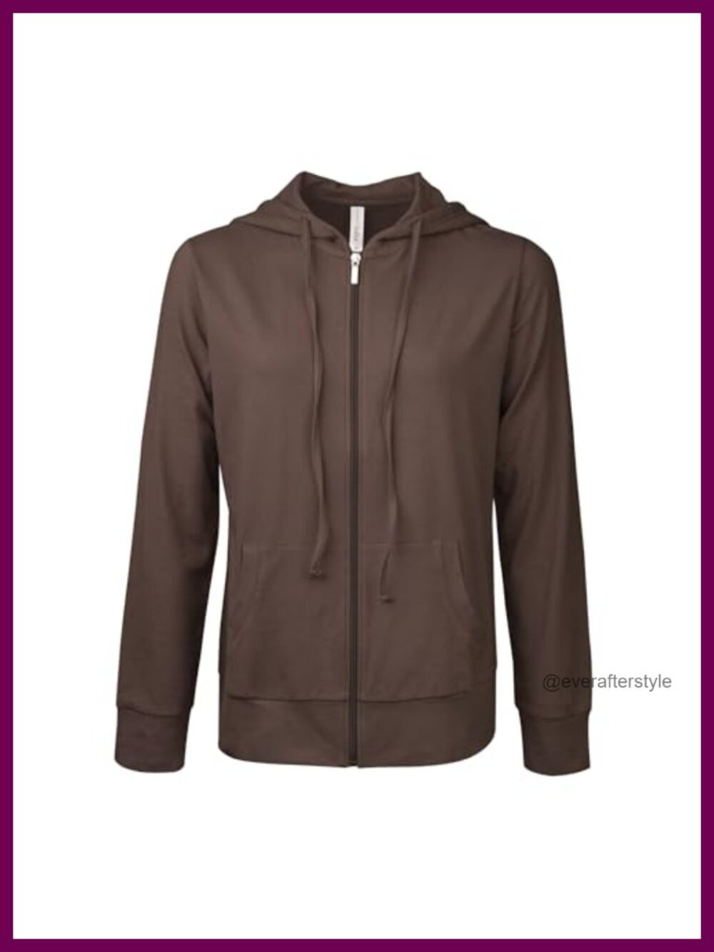 Women's Thin Cotton Zip Up Hoodie Jacket with Pockets